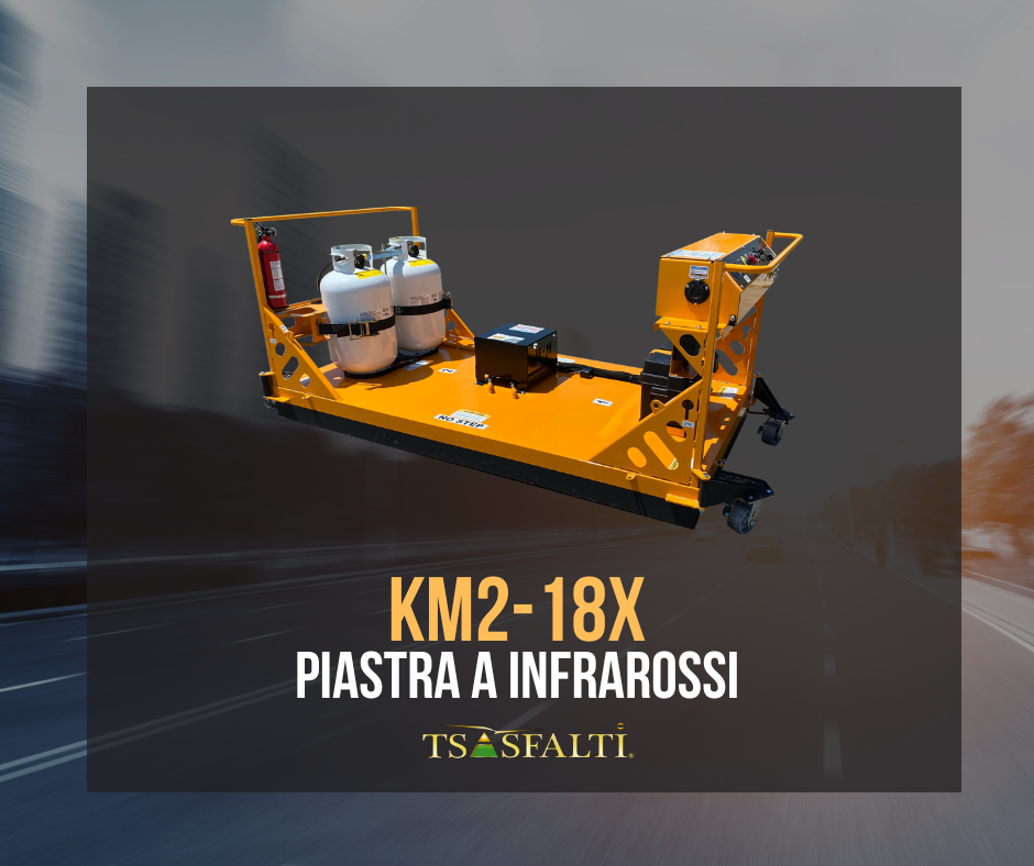 piastra riscaldante a infrarossi per la riparazione di buche stradali con metodo green. TS Asfalti, tecnologie stradali per l'ambiente